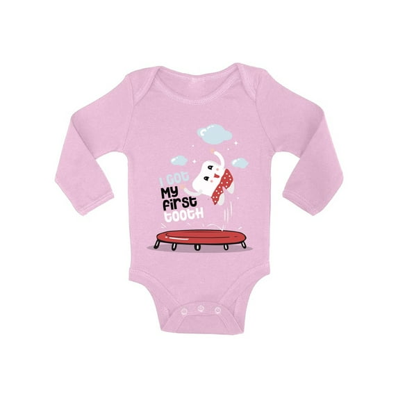 Awkward Styles I Got My First Tooth Bodysuit Long Sleeve for Newborn Baby Cute Baby Shower Gifts Baby Boy Baby Girl First Tooth One Piece Top First Tooth Party Kids Tooth Clothing