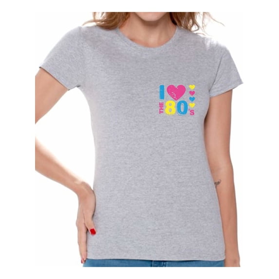 Awkward Styles I Love the 80's Women's Shirt 80s Pocket T Shirts 80s Costumes for Women 80's Party Outfit 80's Accessories Love the 80s Tshirts for Women Retro Vintage Pocket Tee Shirt for Her