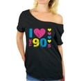 thumbnail image 1 of Awkward Styles I Love the 90's Off The Shoulder Tops T Shirt for Women 90s Lover T-Shirt 90s Women's Off the Shoulder Shirts I Love the 90's Tee Shirt for Party 90s Disco Outfit for Women, 1 of 4