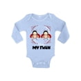 thumbnail image 1 of Awkward Styles I Love My Twin Baby Bodysuit Long Sleeve Funny Baby Shower Gifts Baby Twin Birthday Bodysuit Cute One Piece Outfit for Baby Boys Twins Cute One Piece Outfit for Baby Girls Twins, 1 of 4