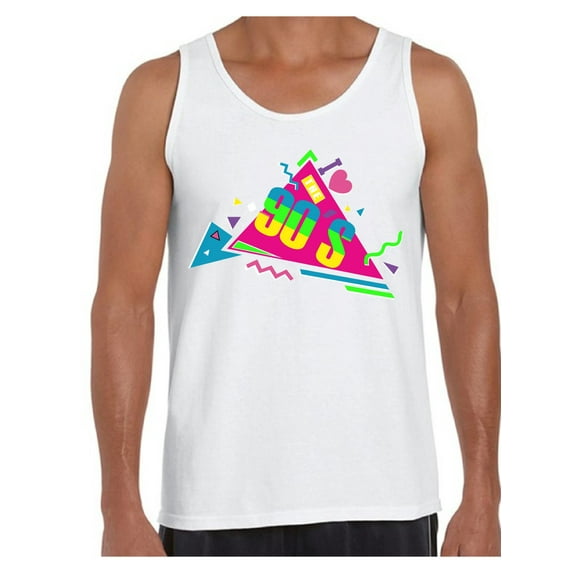 Awkward Styles I Love Nineties Sleeveless Shirt Funky 90s Music Lover Tank Tops for Men