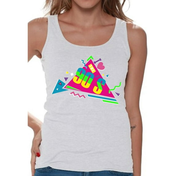 Awkward Styles I Love Nineties Sleeveless Shirt Funky 90s Music Lover Tank Tops for Women