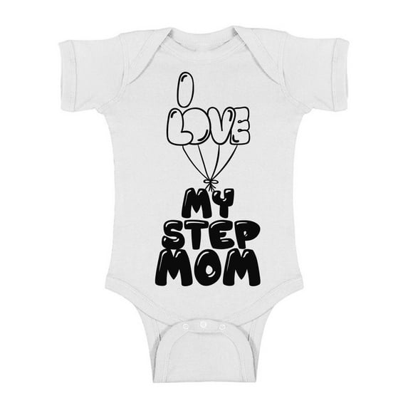 Awkward Styles I Love my Step Mother Baby One Piece Baby Gifts Lovely Bodysuit Short Sleeve Step Mother Clothing Collection Best Baby Gifts I Love my Mommy Cute One Piece Clothing for Newborn