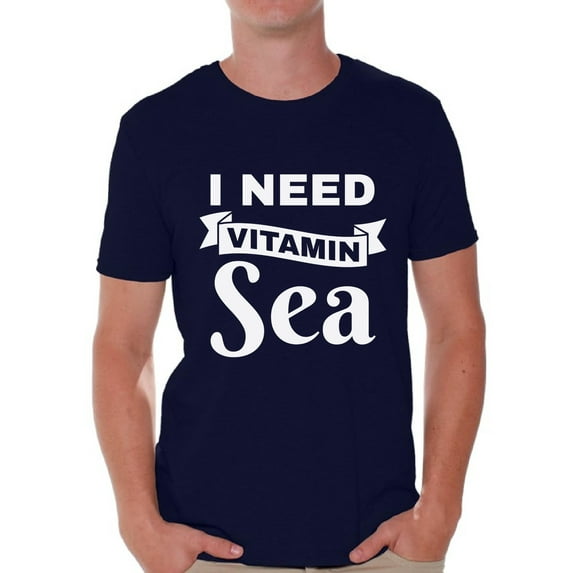 Awkward Styles I Need Vitamin Sea Shirt Vacation Shirts for Men Funny Summer Outfit Beach Party Gifts for Him Vacay Mode Tshirt Summer Beach T-Shirt Funny Gifts for Summer Summer Party Outfit