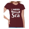 thumbnail image 1 of Awkward Styles I Need Vitamin Sea Shirt Vacation Shirts for Women Cute Summer Outfit Beach Party Gifts for Her Vacay Mode Tshirt Summer Beach T-Shirt Funny Gifts for Summer Summer Party Outfit, 1 of 1