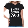 thumbnail image 1 of Awkward Styles I Need Vitamin Sea Shirt Vacation Shirts for Women Cute Summer Outfit Beach Party Gifts for Her Vacay Mode Tshirt Summer Beach T-Shirt Funny Gifts for Summer Summer Party Outfit, 1 of 1