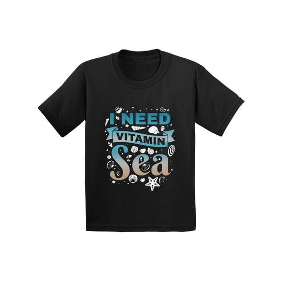 Awkward Styles I Need Vitamin Sea Tshirt for Kids Vacation Shirts Summer Vibes T Shirt Funny Gifts for Summer Beach Vibes Tshirt Beach Youth Shirt Funny Beach Party Outfit Vacay Gifts for Kids