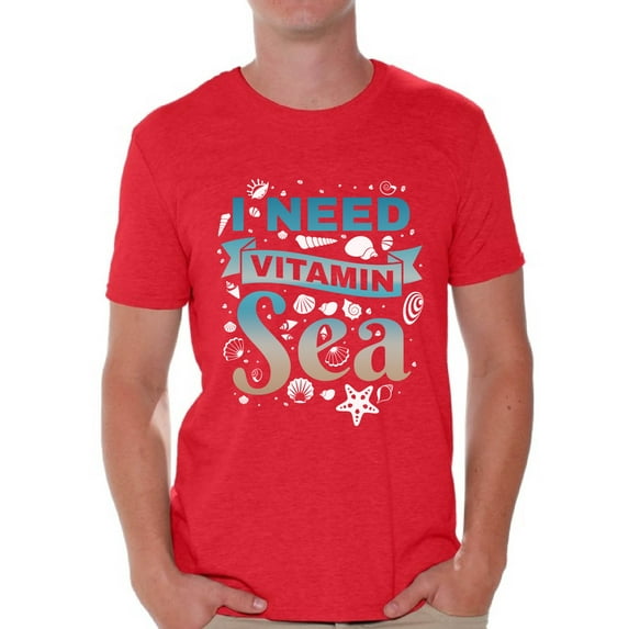 Awkward Styles I Need Vitamin Sea Tshirt for Men Vacation Shirts Summer Vibes T Shirt Funny Gifts for Summer Beach Vibes Tshirt Men's Beach Shirt Funny Beach Party Outfit Vacay Gifts for Him