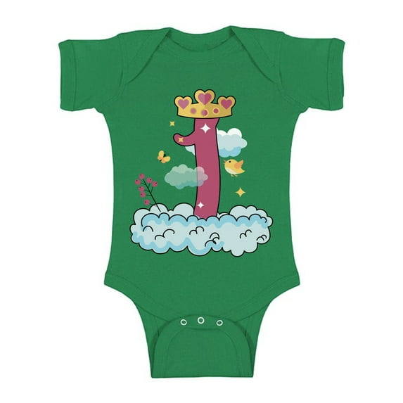 Awkward Styles I am One Bodysuit First B-Day Party for Girls Baby Bodysuit Short Sleeve Girls Gifts for 1 Year Old Baby Girl One Piece for Baby Girl Lovely Baby Girl One Piece Cute Bodysuit for Girl