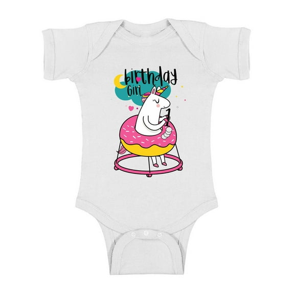 Awkward Styles I am One Bodysuit First B-Day Party Unicorn Baby Bodysuit Short Sleeve Unicorn Gifts for 1 Year Old Unicorn One Piece for Baby Girl Unicorn Baby Girl One Piece Cute Bodysuit for Girl