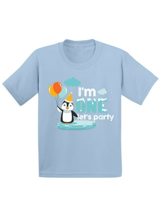Penguin & Reindeer Print Kid's T-shirt, Short Sleeve Top, Casual