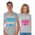 thumbnail image 1 of Awkward Styles I Stole Her Heart So I'm Stealing His T shirt for Couples Funny Valentines Day Couple Shirts Anniversary Gifts for Couples Boyfriend and Girlfriend Cute Matching Couple Shirts, 1 of 5