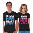 thumbnail image 1 of Awkward Styles I Stole Her Heart So I'm Stealing His T shirt for Couples Funny Valentines Day Couple Shirts Anniversary Gifts for Couples Boyfriend and Girlfriend Cute Matching Couple Shirts, 1 of 5