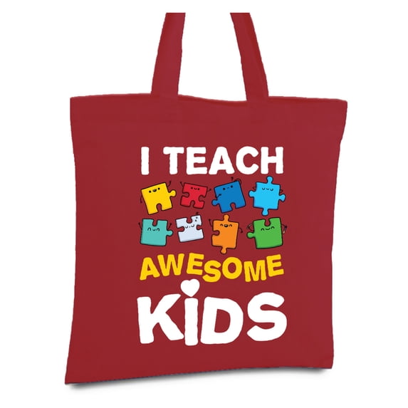 Awkward Styles I Teach Awesome Kids Tote Bag Autism Teacher Shopper Bag Gifts for Autism Teacher Special Education Support Awesome Teacher Reusable Canvas Bag Autism Awareness Gifts for Teacher