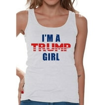 Awkward Styles I am a Trump Girl Tank Top President Trump Tops for Ladies Patriotic Clothing Tank for Her Patriotic Collection 2020 Choice Donald Trump Fans Gifts Re-Elect Trump 2020 American Clothes