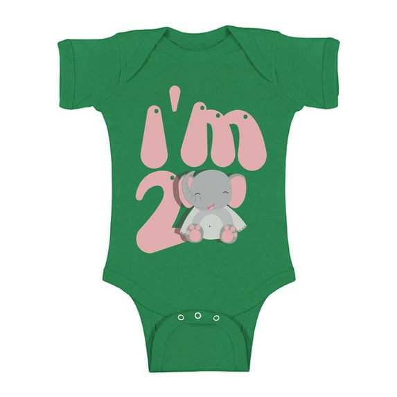 Awkward Styles I am Two Elephant B Day Clothes Second Birthday Bodysuit for Baby Elephant Gifts for 2 Year Old Elephant Themed Birthday 2nd Birthday Outfit for Baby Boys and Baby Girls Birthday Gifts
