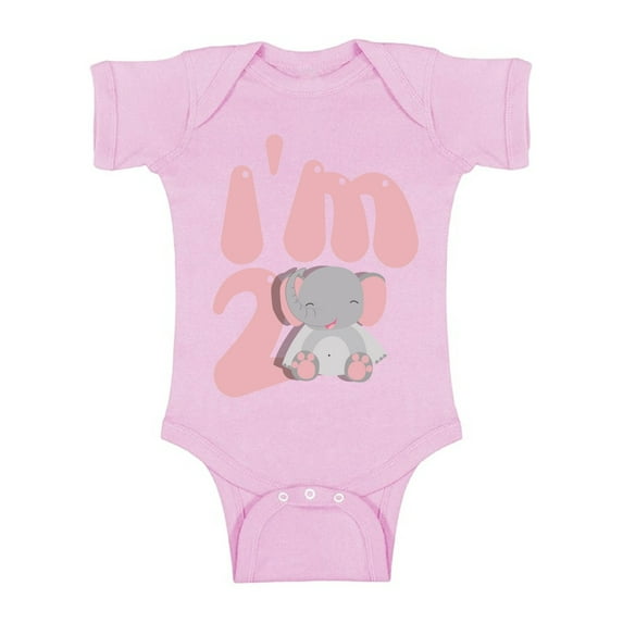 Awkward Styles I am Two Elephant B Day Clothes Second Birthday Bodysuit for Baby Elephant Gifts for 2 Year Old Elephant Themed Birthday 2nd Birthday Outfit for Baby Boys and Baby Girls Birthday Gifts