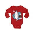 thumbnail image 1 of Awkward Styles I am Two Romper Baby Bodysuit Long Sleeve Shark Romper Second Birthday Party Shark Themed Party Gifts for Two Year Old Kids Shark One Piece Top Shark Gifts for Babies Shark Top, 1 of 4