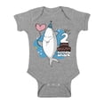 thumbnail image 1 of Awkward Styles I am Two Romper Baby Bodysuit Short Sleeve Shark Romper Second Birthday Party Shark Themed Party Gifts for Two Year Old Kids Shark One Piece Top Shark Gifts for Babies Shark Top, 1 of 4