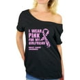 thumbnail image 1 of Awkward Styles I Wear Pink For My Girlfriend Ladies Shirt Cancer Support T Shirt for Girls Breast Cancer Shirt I Wear Pink For My Girlfriend Off Shoulder Shirt Breast Cancer Ribbon Tshirt, 1 of 4