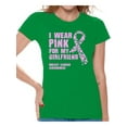 thumbnail image 1 of Awkward Styles I Wear Pink For My Girlfriend Women's Shirt Pink Ribbon Shirt for Girlfriend Cancer Gifts Breast Cancer Awareness Shirts Pink Women T Shirt I Wear Pink For My Girlfriend, 1 of 4