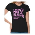 thumbnail image 1 of Awkward Styles I Wear Pink For My Girlfriend Women's Shirt Pink Ribbon Shirt for Girlfriend Cancer Gifts Breast Cancer Awareness Shirts Pink Women T Shirt I Wear Pink For My Girlfriend, 1 of 4