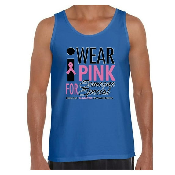 Awkward Styles I Wear Pink For Someone Special Tank Top Cancer Ribbon Tank Top Cancer Support Tank Top Cancer Tank Top Breast Cancer Awareness I Wear Pink For Someone Special Men's Tank Top