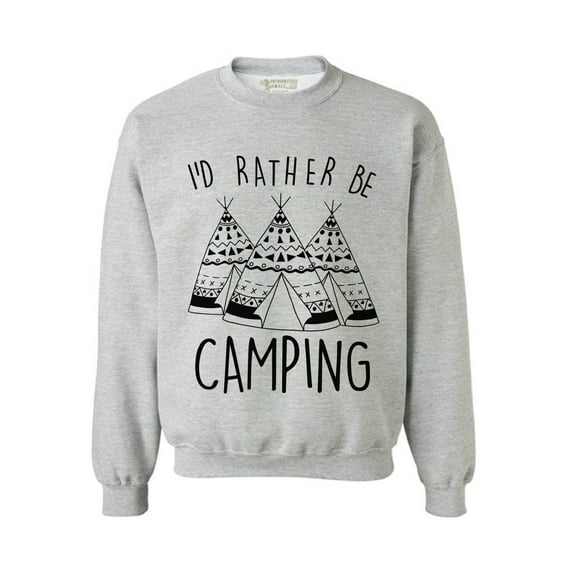 Awkward Styles I'd Rather be Camping Unisex Crewneck Camper Sweater for Men I Love Camping Crewneck for Women Camping Clothes I Would Rather be Camping Crewneck Campers Gifts Sweater for Camper