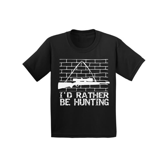 Awkward Styles I'd Rather be Hunting Kids Shirt Hunting T Shirt for Boys I Would Rather be Hunting Shirt for Girls Hunting Lovers Gifts Hunter T Shirt for Children I Love Hunting Shirt for Kids