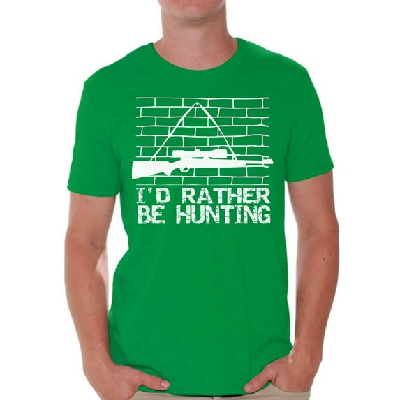 Awkward Styles I'd Rather be Hunting Men's T Shirt Hunting Clothes for Him I Would Rather be Hunting Shirt for Boyfriend Hunting Lovers Gifts Hunter T Shirt for Dad I Love Hunting Shirt for Men
