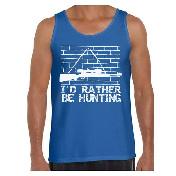 Awkward Styles I'd Rather be Hunting Men's Tank Top Hunting T-Shirt for Him I Would Rather be Hunting Tank Top for Boyfriend Hunting Lovers Gifts Hunter Tank Top for Dad I Love Hunting Shirt for Men