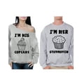 thumbnail image 1 of Awkward Styles I'm His Cupcake Off the Shoulder Sweatshirt I'm Her Studmuffin Sweater Funny Matching Couple Sweatshirts Valentines Day Gifts Boyfriend Girlfriend Sweaters for Couples Anniversary Gifts, 1 of 5