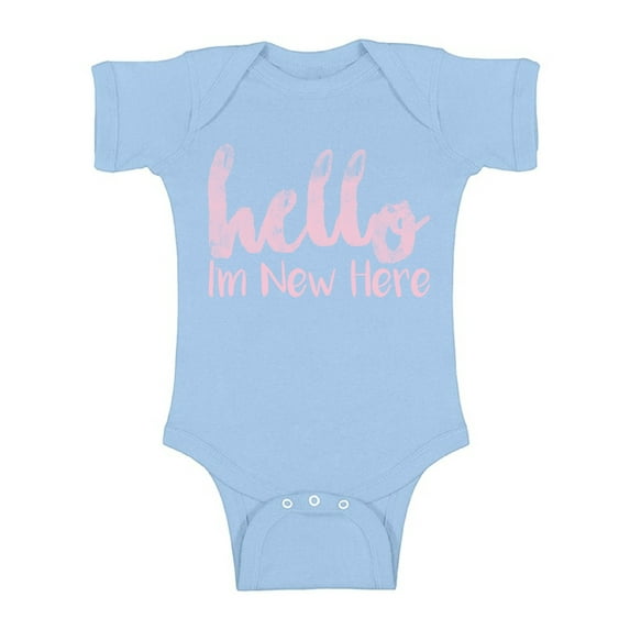 Awkward Styles I'm New Romper Girls Romper Pink One Piece Short Sleeve Baby Romper Lovely Baby Boy Romper Newborn Kids Birthday Gifts Boys Outfits Hello I am New Here One Piece I am New Here Romper