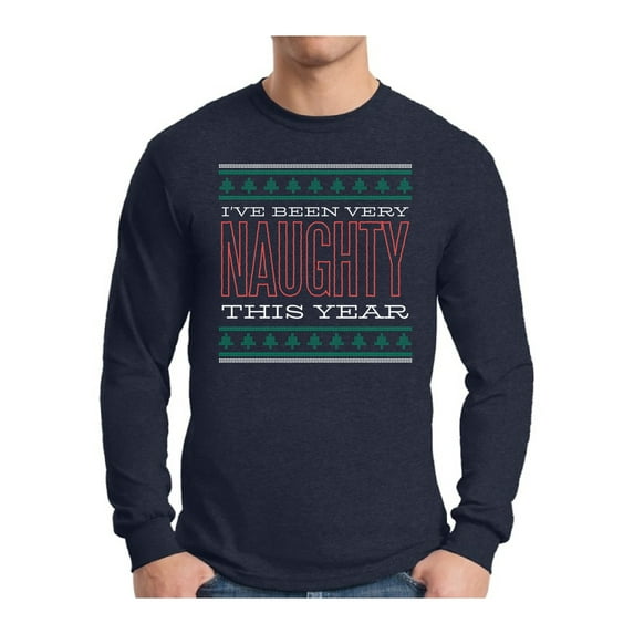 Awkward Styles I've Been Very Naughty This Year Christmas Xmas Sweater Long Sleeve T-Shirt for Men