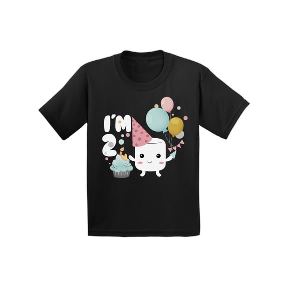 Awkward Styles Infant Shirt for Kids Holiday Marshmallow Shirts 2nd Birthday Themed Party Shirt Second Birthday Party Sweet Tshirts for Boys Tshirts for Girls Gift for 2 Year Old 2nd Birthday Shirt