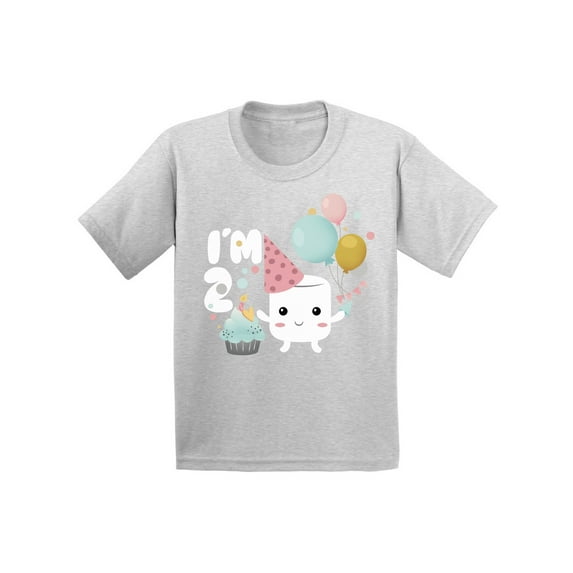 Awkward Styles Infant Shirt for Kids Holiday Marshmallow Shirts 2nd Birthday Themed Party Shirt Second Birthday Party Sweet Tshirts for Boys Tshirts for Girls Gift for 2 Year Old 2nd Birthday Shirt