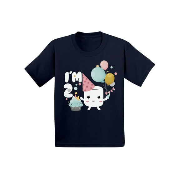 Awkward Styles Infant Shirt for Kids Holiday Marshmallow Shirts 2nd Birthday Themed Party Shirt Second Birthday Party Sweet Tshirts for Boys Tshirts for Girls Gift for 2 Year Old 2nd Birthday Shirt