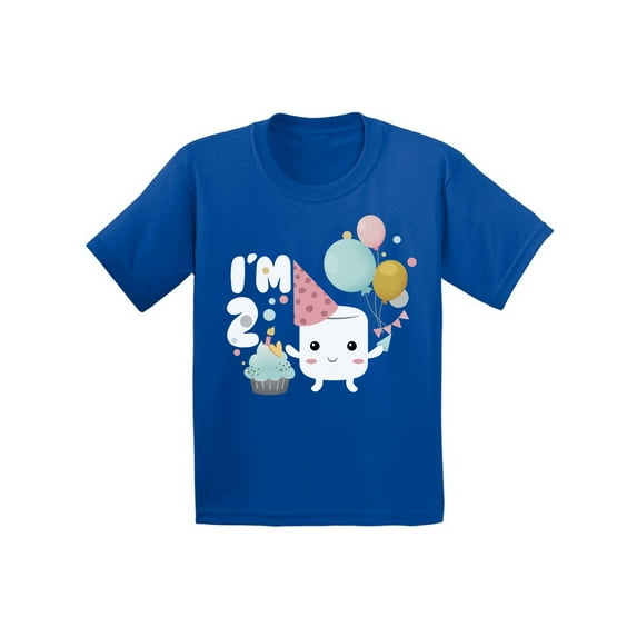 Awkward Styles Infant Shirt for Kids Holiday Marshmallow Shirts 2nd Birthday Themed Party Shirt Second Birthday Party Sweet Tshirts for Boys Tshirts for Girls Gift for 2 Year Old 2nd Birthday Shirt