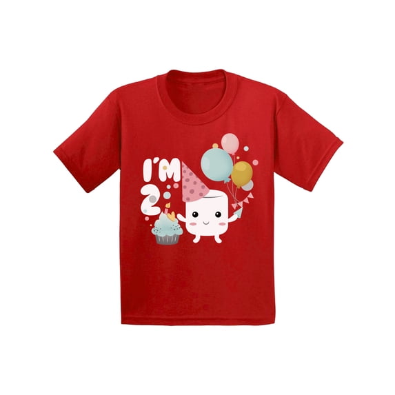 Awkward Styles Infant Shirt for Kids Holiday Marshmallow Shirts 2nd Birthday Themed Party Shirt Second Birthday Party Sweet Tshirts for Boys Tshirts for Girls Gift for 2 Year Old 2nd Birthday Shirt