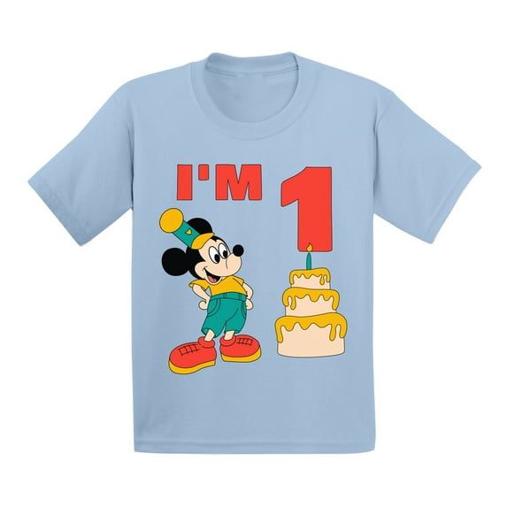Awkward Styles Infant Shirt Minnie Steamboat Willie Baby Mickey I'm Birthday Boy Tshirt for Girls Age 1 Year Cotton T-shirts 6M 12M 18M 24M Graphic Tee