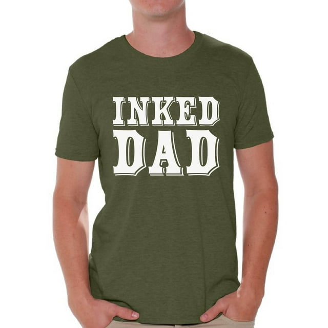 Awkward Styles Inked Dad Tshirt for Men Tattooed Dad Shirt Tatted Dad T Shirt Best Gifts for Dad Cool Tattoo Dad Shirt Tattoo Shirts with Sayings for Men Amazing Gifts for Dad Top Dad Shirt
