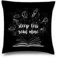 thumbnail image 1 of Awkward Styles Inspirational Quotes Decorative Pillow Covers Sleep Less Read More Black Throw Cushion Case, 1 of 2