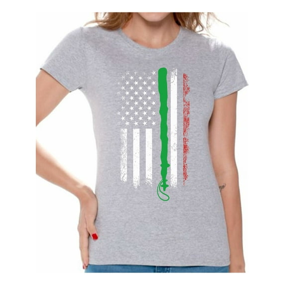Awkward Styles Irish American Flag Tshirt St. Patrick's Day T-Shirts for Women Distressed Flag Shirt for St. Paddy's Day Proud To Be Irish American Women Irish Pride Gifts Vintage Lucky Shirts for Her