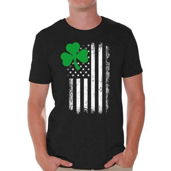 Awkward Styles Irish American Shirt St. Patrick's Day T-Shirts for Men Shamrock Green Irish American Clover Gifts for Him St. Paddy's Day Tshirt Proud To Be Irish American Irish Party Tshirts