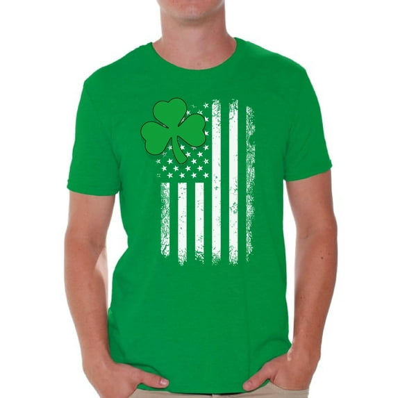 Awkward Styles Irish American Shirt St. Patrick's Day T-Shirts for Men Shamrock Green Irish American Clover Gifts for Him St. Paddy's Day Tshirt Proud To Be Irish American Irish Party Tshirts