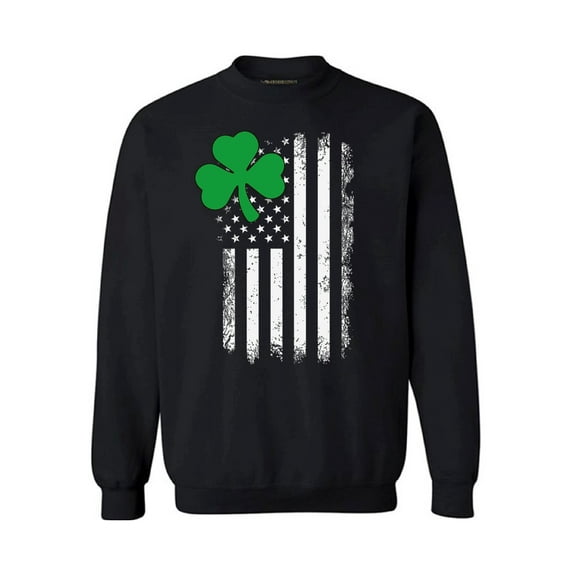 Awkward Styles Irish American Sweatshirt Shamrock Green Unisex Sweaters Irish Clover Gifts for Him and Her Proud Irish American Men and Women American Shamrock Sweatshirt St. Patrick's Day 2018
