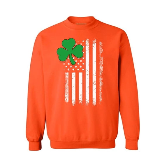 Awkward Styles Irish American Sweatshirt Shamrock Green Unisex Sweaters Irish Clover Gifts for Him and Her Proud Irish American Men and Women American Shamrock Sweatshirt St. Patrick's Day 2018