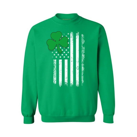 Awkward Styles Irish American Sweatshirt Shamrock Green Unisex Sweaters Irish Clover Gifts for Him and Her Proud Irish American Men and Women American Shamrock Sweatshirt St. Patrick's Day 2018