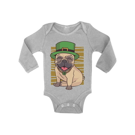 Awkward Styles Irish Day Bodysuit Pug in Green Hat Baby Romper Patrick's Day