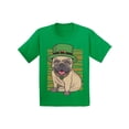 thumbnail image 1 of Awkward Styles Irish Day T-shirt Pug in Green Hat Kids T Shirts Patrick's Day, 1 of 4